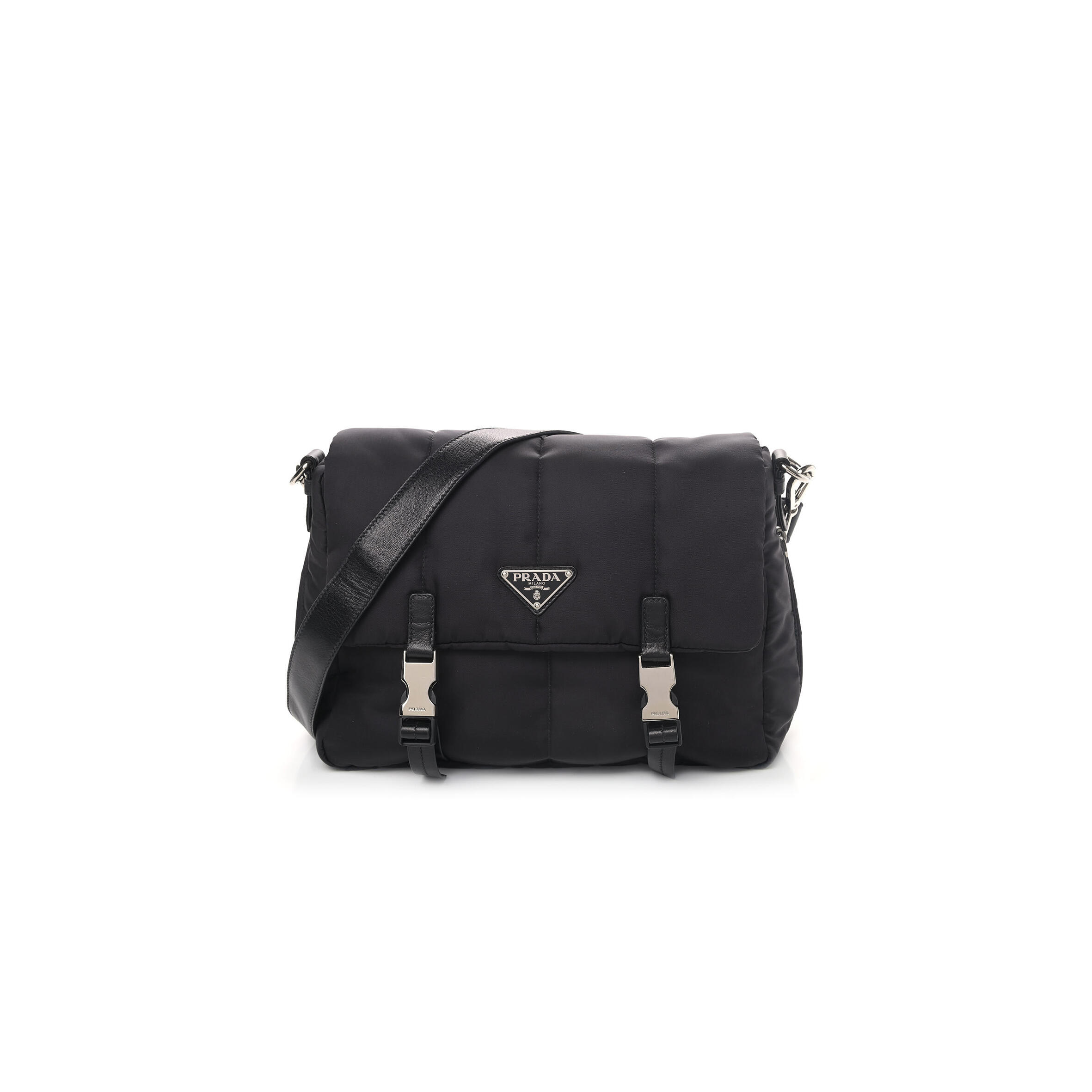 Pra*a tessuto nylon bomber messenger black 1bh618 (27*23*10cm)